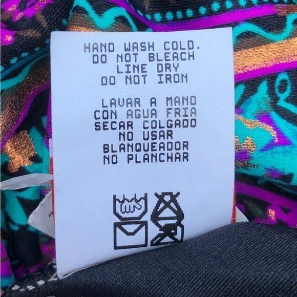 NWT MAXINE OF HOLLYWOOD Black Purple Blue Gold Wrap One Piece Swimsuit Size 18W - Picture 9 of 9